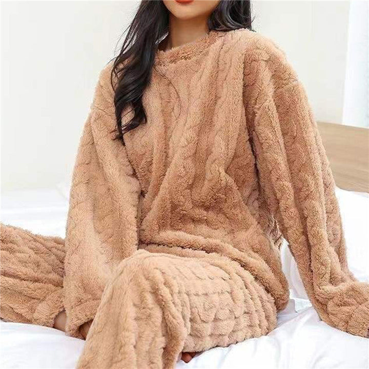 Dames zachte pyjama set 'Amy' met lange mouwen, comfortabele tweedelige loungewear.