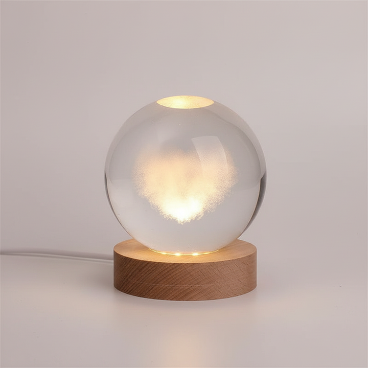 Nachtlampje voor slaapkamer, LED sfeerlamp met 3D universum gravure voor rustgevend licht.