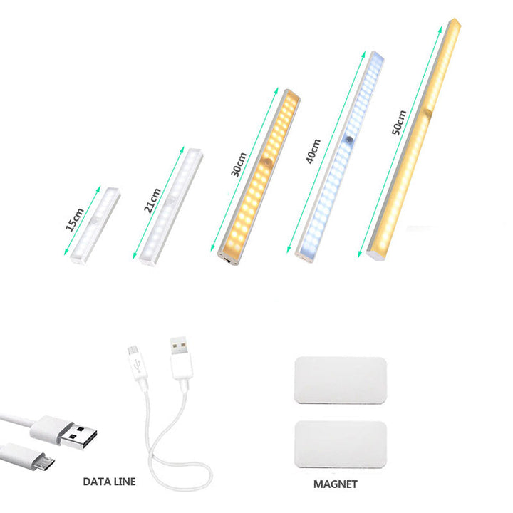Energiezuinige draadloze LED lamp met bewegingssensor, ideaal voor donkere plekken.