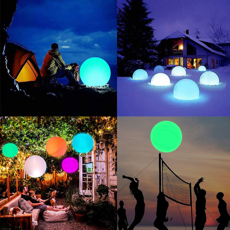 Spectaculaire lichtgevende strandbal met LED's, dynamische kleuren voor strand- en zwembadfeesten in de zomer.