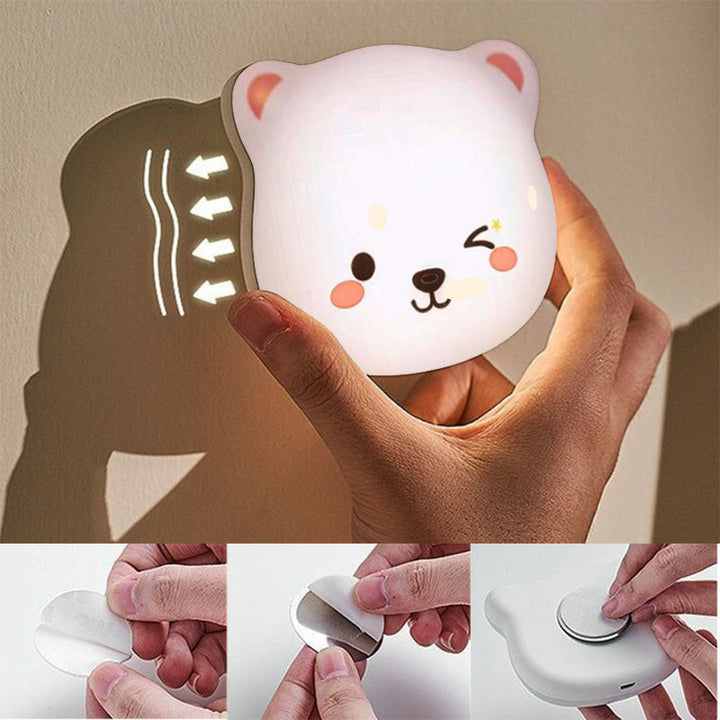 LED nachtlampje met schattige beer design. Oplaadbaar en gemakkelijk te bedienen door kinderen met touch.