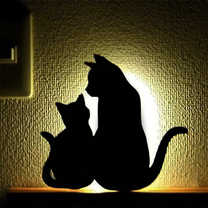 Moderne LED kattenlamp: draadloos, oplaadbaar, bewegingssensor voor huisdecoratie. Stijlvol.