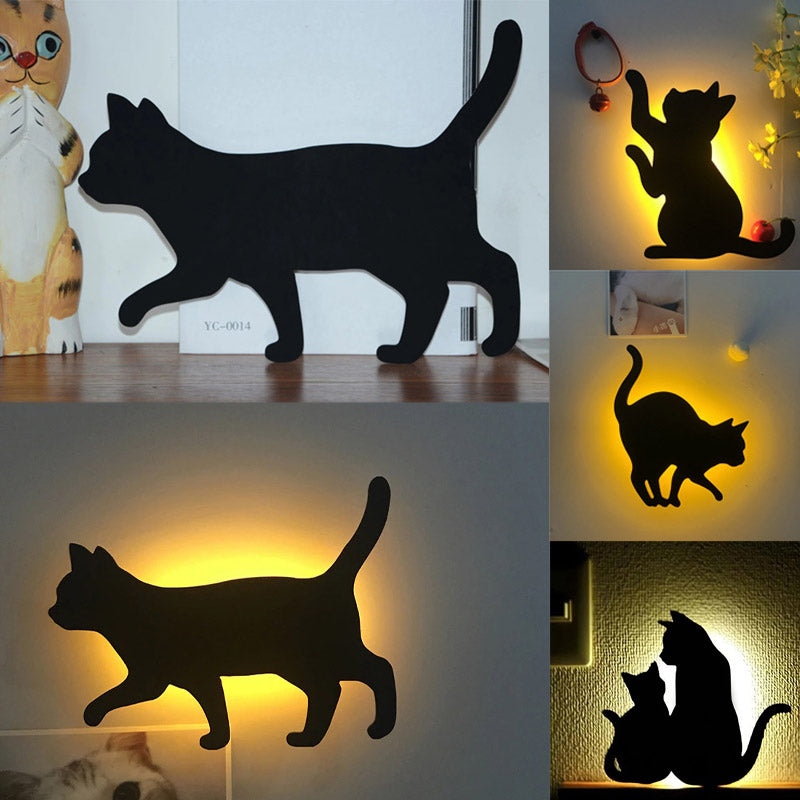 Draadloze LED kattenlamp met bewegings- & geluidssensor. Oplaadbare decoratie voor thuis.