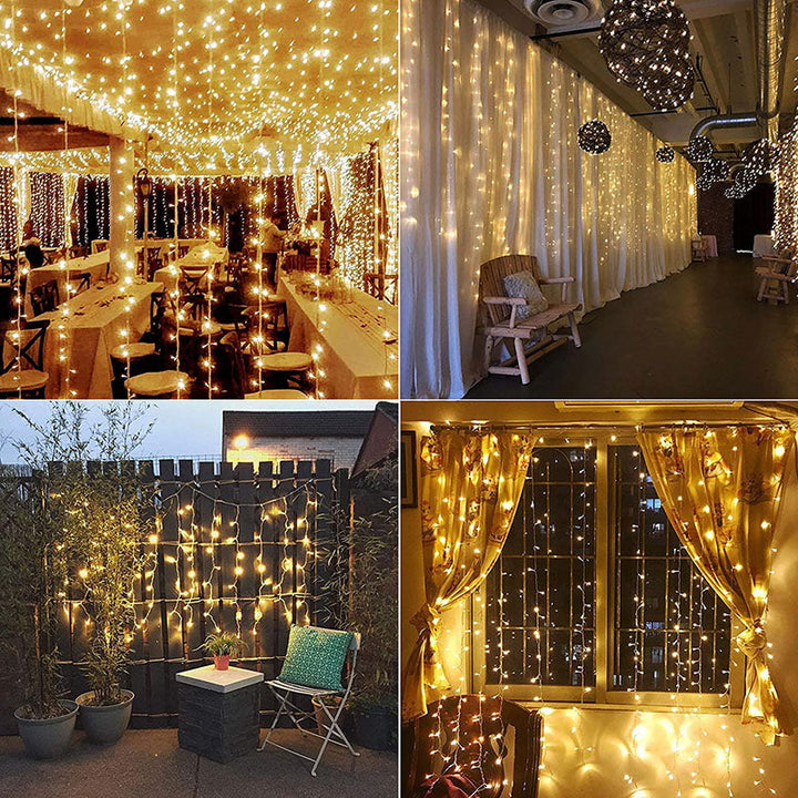 Feestelijk LED lichtgordijn, ideaal voor party decoratie, kerst of speciale gelegenheden. Raamdecoratie.