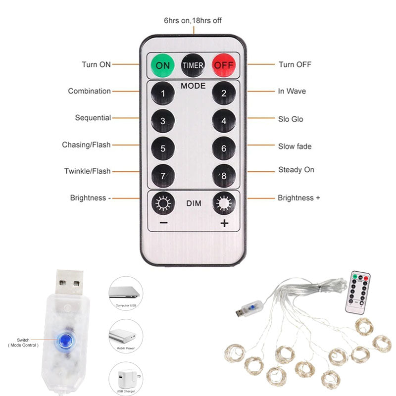 Modern LED lichtgordijn, prachtige woondecoratie die een warme en magische sfeer creëert.