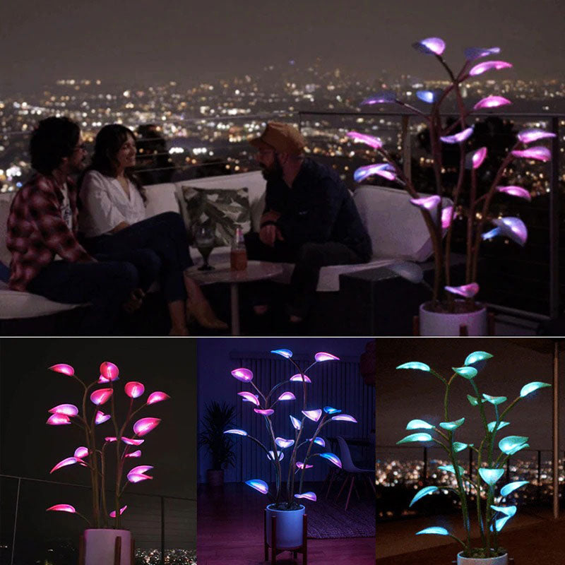 Stijlvolle kleurveranderende LED plantenlamp met USB voeding; perfecte sfeerverlichting voor interieur.