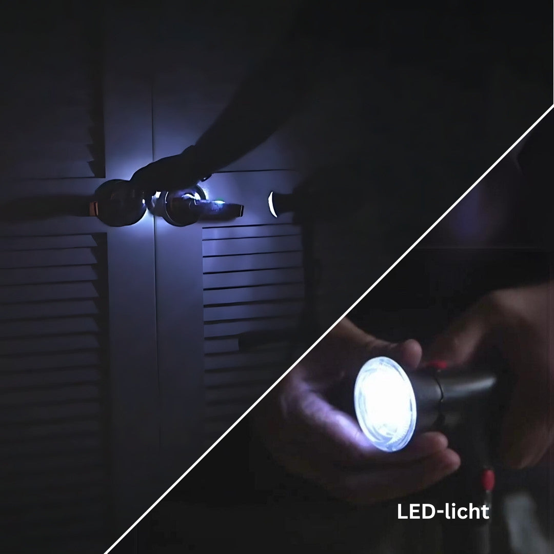 Compacte opvouwbare loophulp met ingebouwd LED-licht, biedt stabiliteit en comfort bij elke stap. Voor veilig lopen.