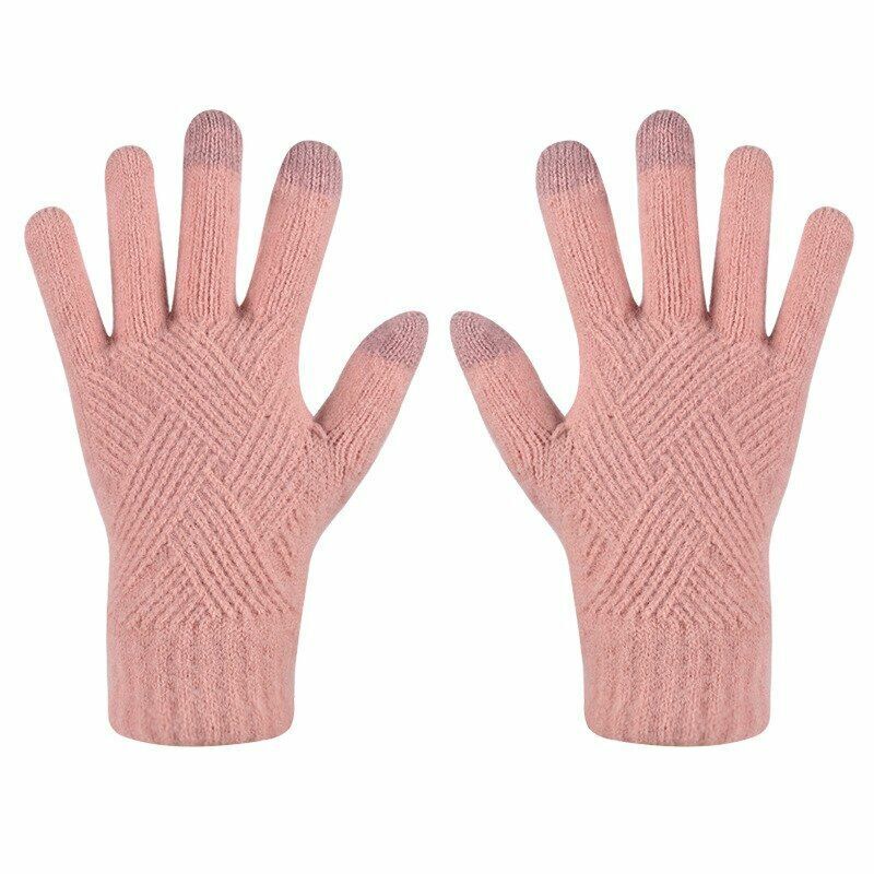 Elegante gebreide dameshandschoenen met touchscreen compatibiliteit, ideaal voor koud weer.