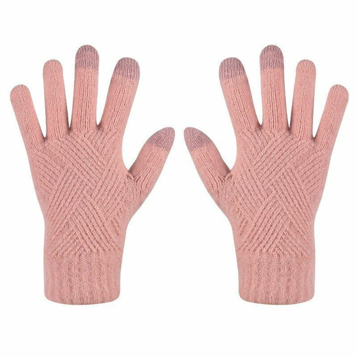 Elegante gebreide dameshandschoenen met touchscreen compatibiliteit, ideaal voor koud weer.