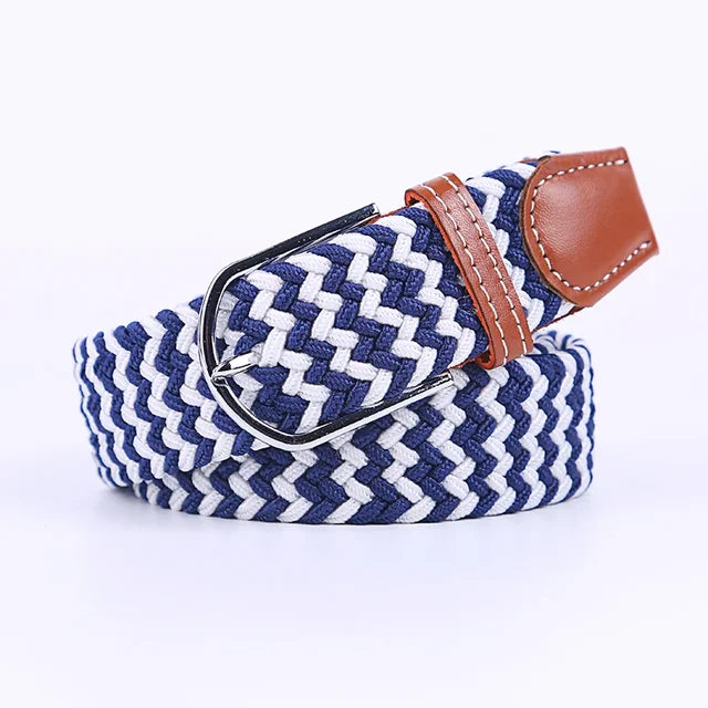 Groene unisex riem van elastisch imitatieleer, ideaal voor dagelijks gebruik.