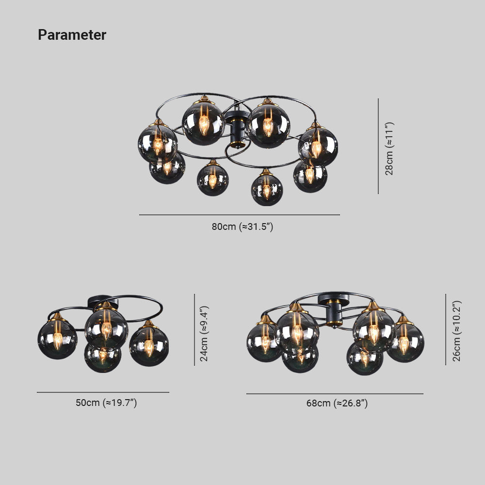 Amberkleurige klassieke LED plafondlamp LumiAura, dimbaar voor optimale sfeer in huis.