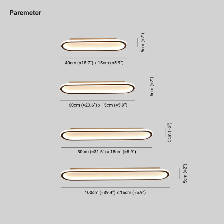 Zwarte elliptische LED plafondlamp van metaal/acryl; minimalistische stijl voor moderne interieurs. (93)