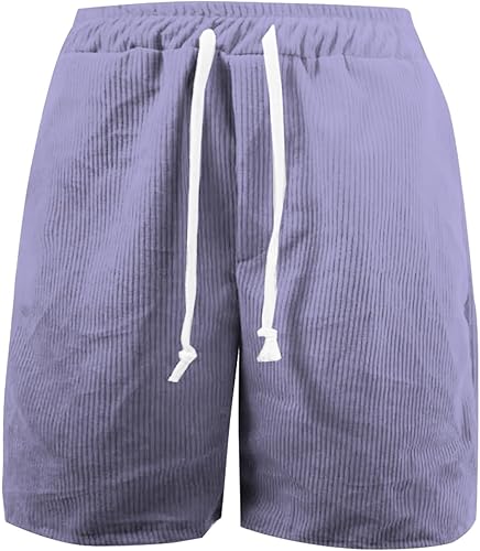 Zomerse heren corduroy korte broek met opvallende ribstructuur, perfect voor warme dagen.