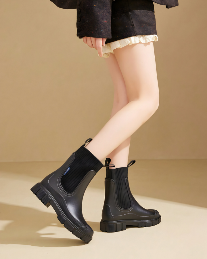 Comfortabele waterdichte Chelsea laarzen voor dames, met schokabsorberende dikke zool.