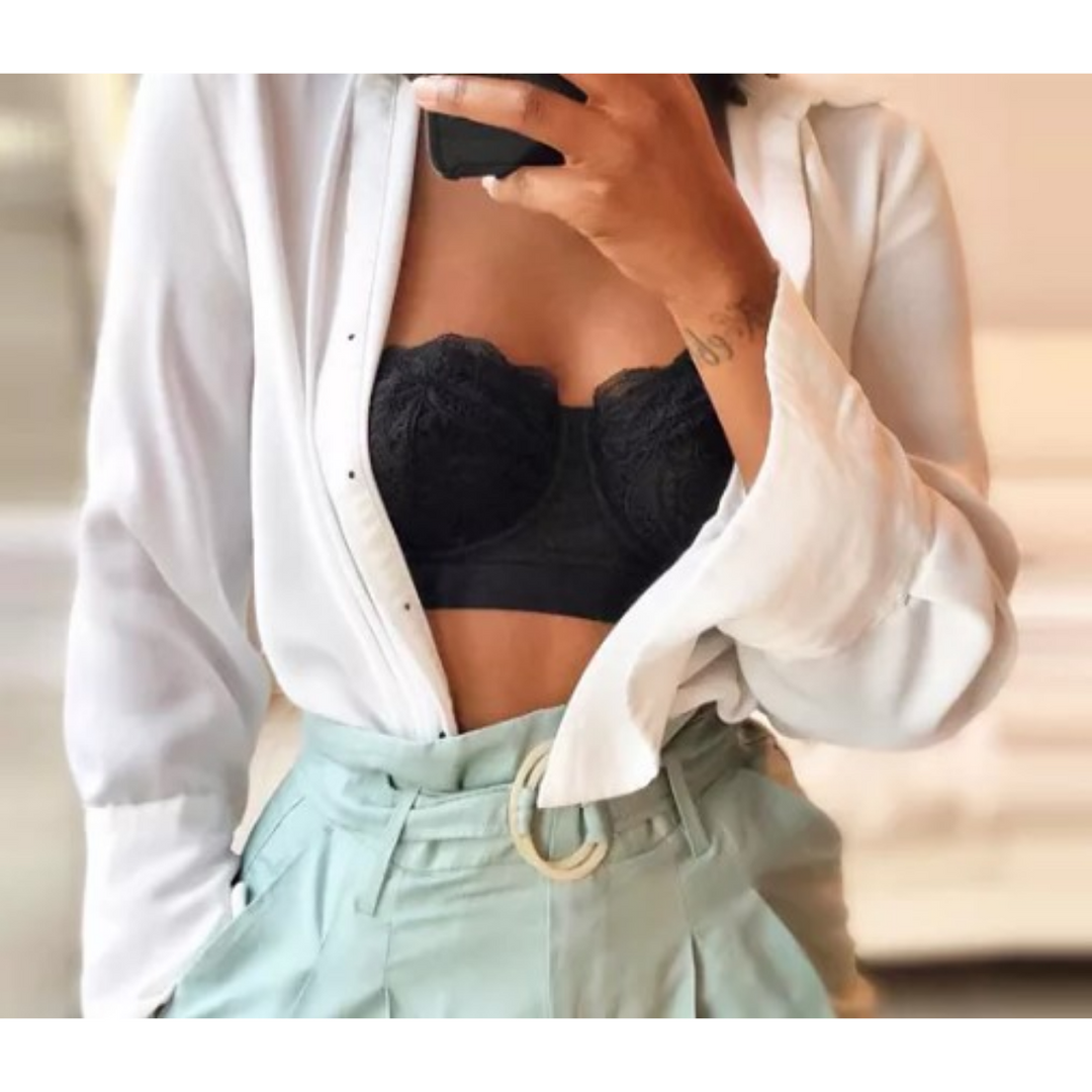 Zomerse dames strapless BH, ademend en comfortabel, geeft onzichtbare steun.