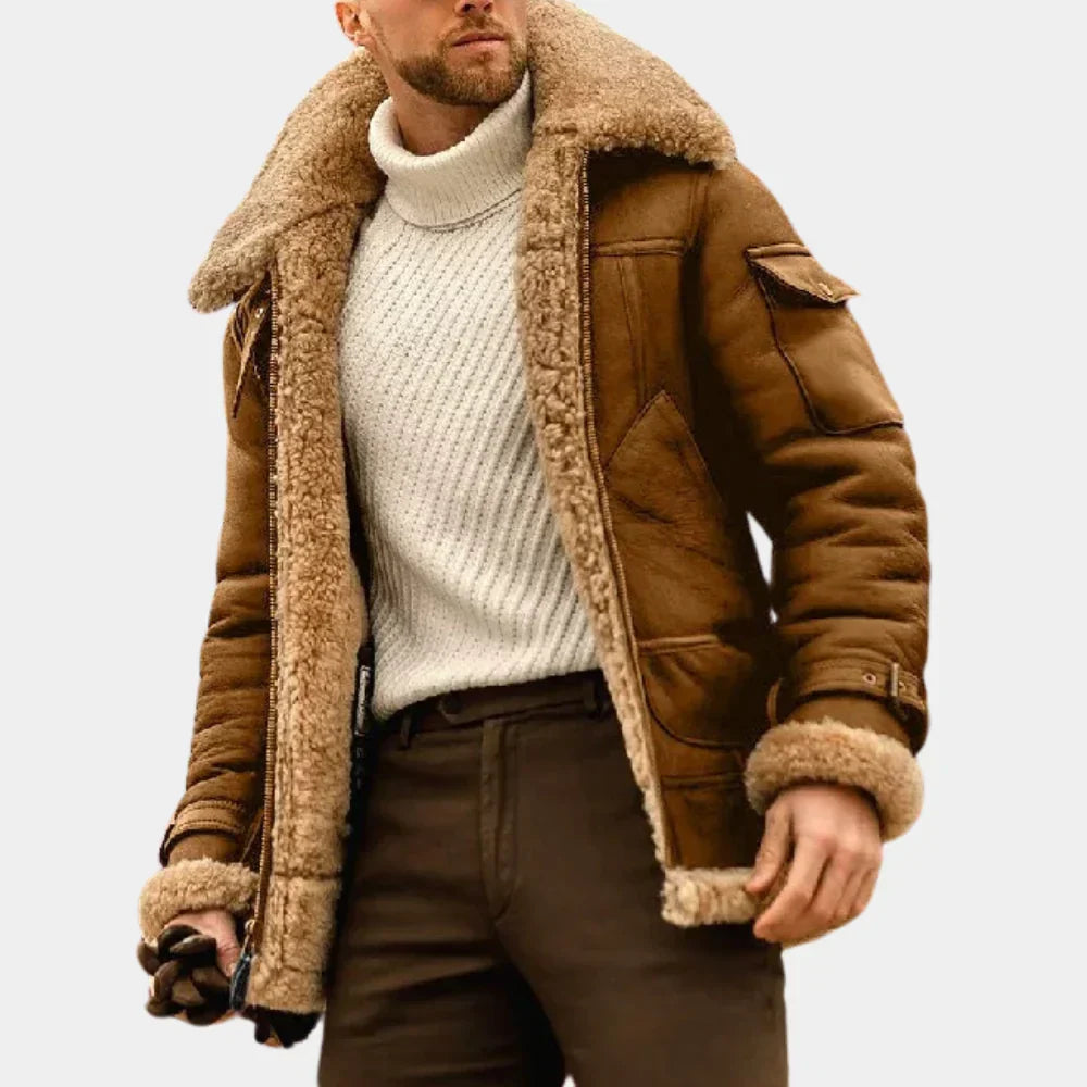 Stijlvolle aviator winterjas voor mannen. Duurzaam design, perfecte casual bovenkleding voor de winter.