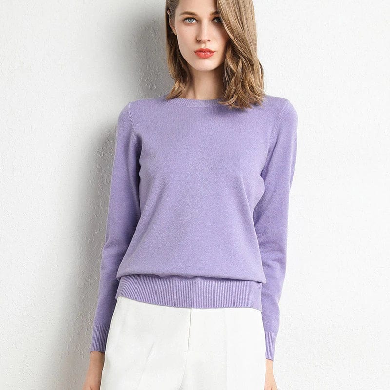 Trendy dames trui, lange mouwen, ronde hals, perfect voor seizoensgebonden outfits.