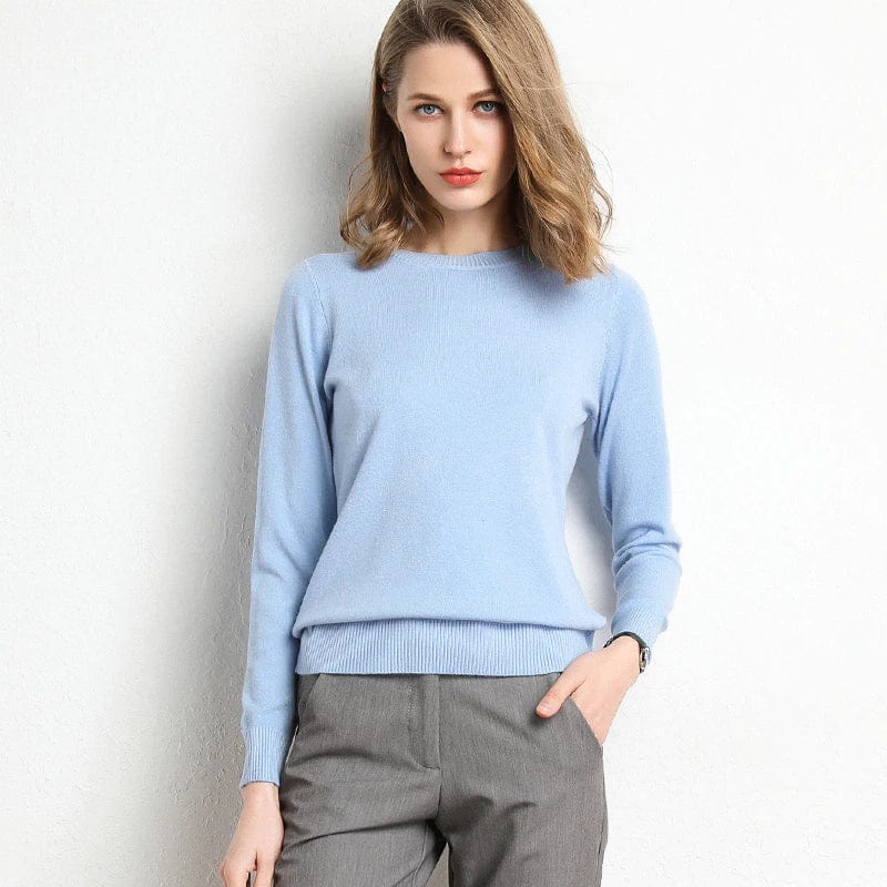 Heerlijke dames trui met ronde hals en lange mouwen, super comfortabel en warm.