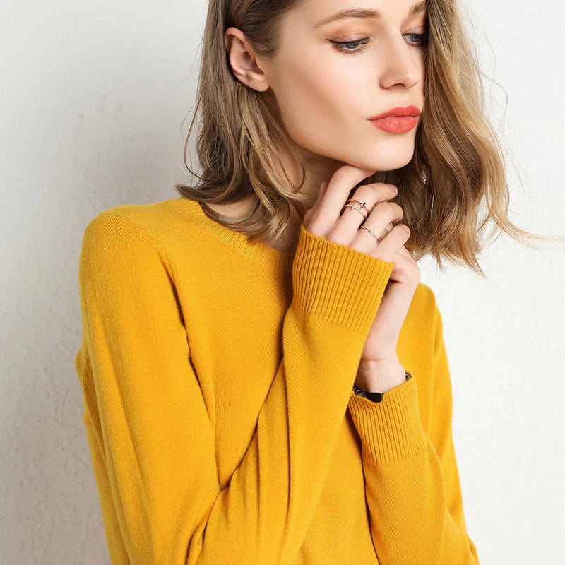 Elegante dames trui, lange mouwen, ronde hals, ideaal voor een casual look.