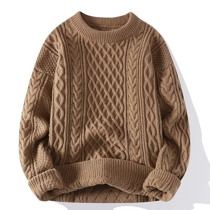 Edward heren trui met lange mouwen, een veelzijdige en warme kabeltrui voor herfst en winter.