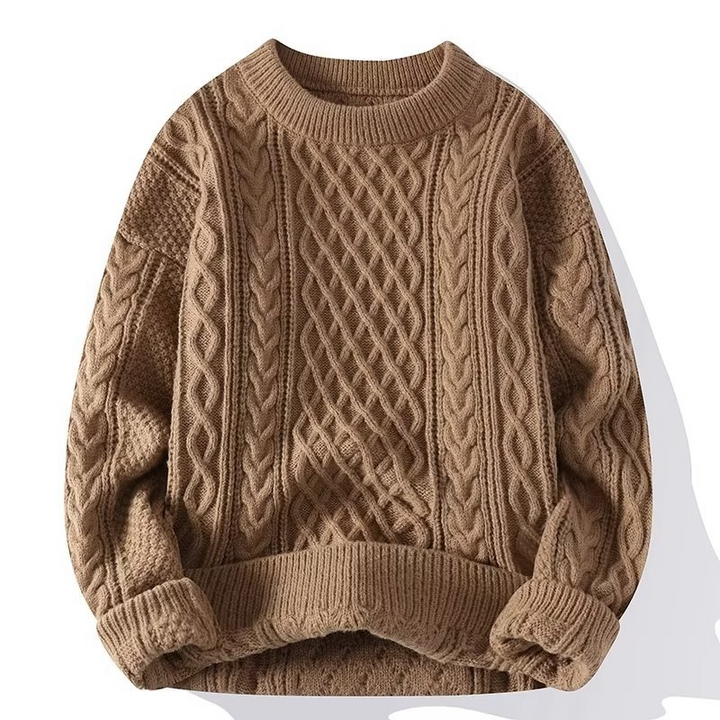 Edward heren trui met lange mouwen, een veelzijdige en warme kabeltrui voor herfst en winter.