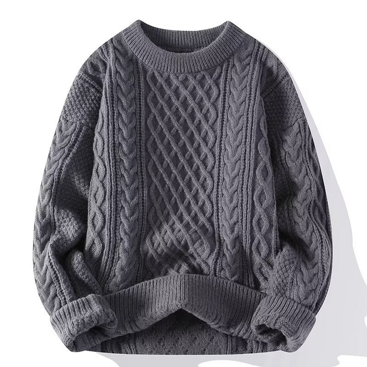 Casual Edward heren kabeltrui, perfect voor een comfortabele en tijdloze look.