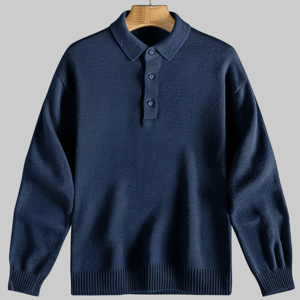 Stijlvolle heren polotrui met lange mouwen, perfect voor een comfortabele casual look. Moderne mannenmode.