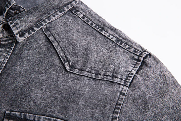Comfortabel Daniel heren overhemd, lange mouw, met licht verweerde look en praktische borstzakken.
