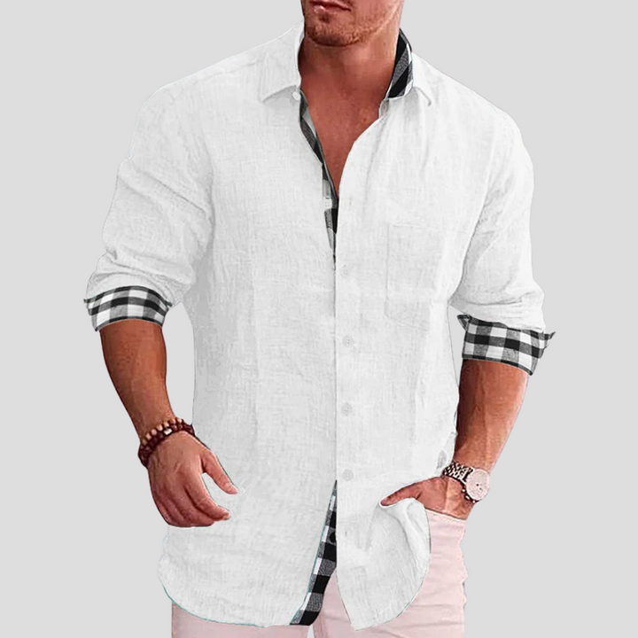 Connor heren overhemd, lange mouwen met knoopsluiting. Comfortabele kleding voor zowel werk als vrije tijd.