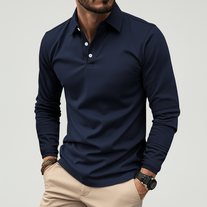 Herenkleding 'Vincent' poloshirt lange mouw, comfortabel en duurzaam voor dagelijks gebruik.