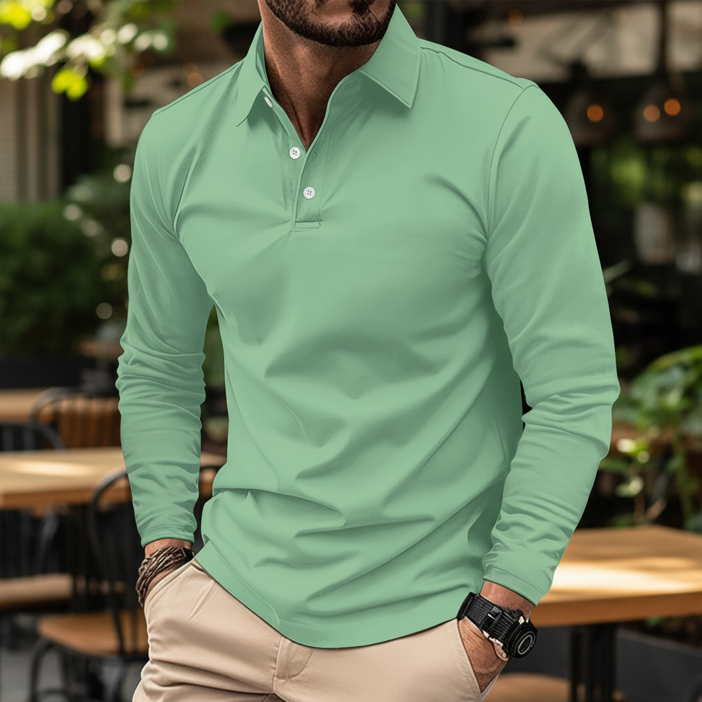 Heren poloshirt lange mouw 'Vincent', stijlvol en comfortabel, ideaal voor casual gelegenheden.