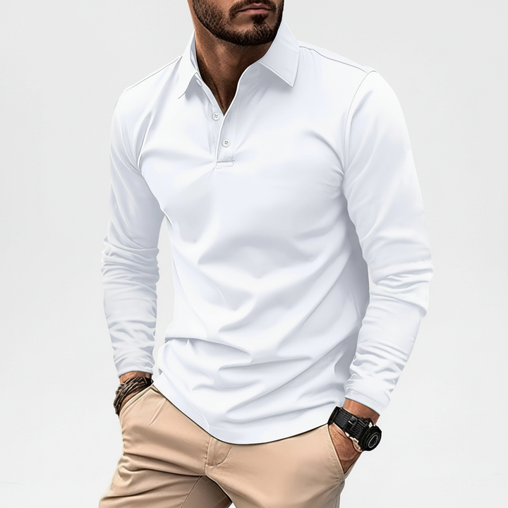 Veelzijdig heren poloshirt 'Vincent' met lange mouw, geschikt voor zowel casual als zakelijk.
