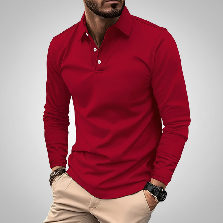Klassiek heren poloshirt 'Vincent' met lange mouwen, biedt comfort en tijdloze elegantie.