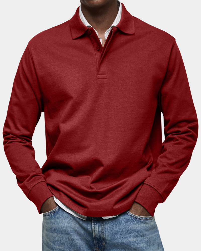 Stijlvol heren poloshirt met lange mouwen, tijdloze klassieker voor optimaal comfort elke dag.
