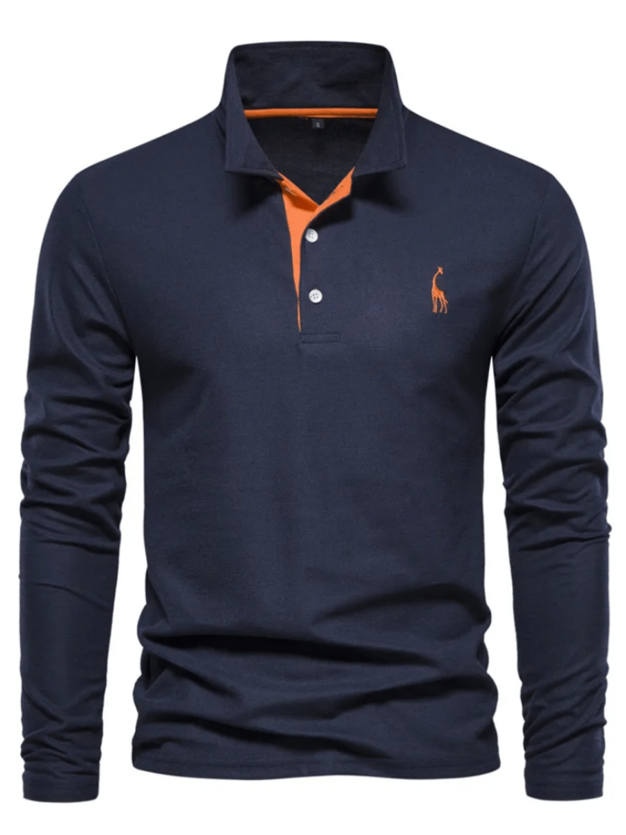 Stijlvol heren poloshirt met lange mouw, perfect voor zowel casual als business casual looks, knooppolo.