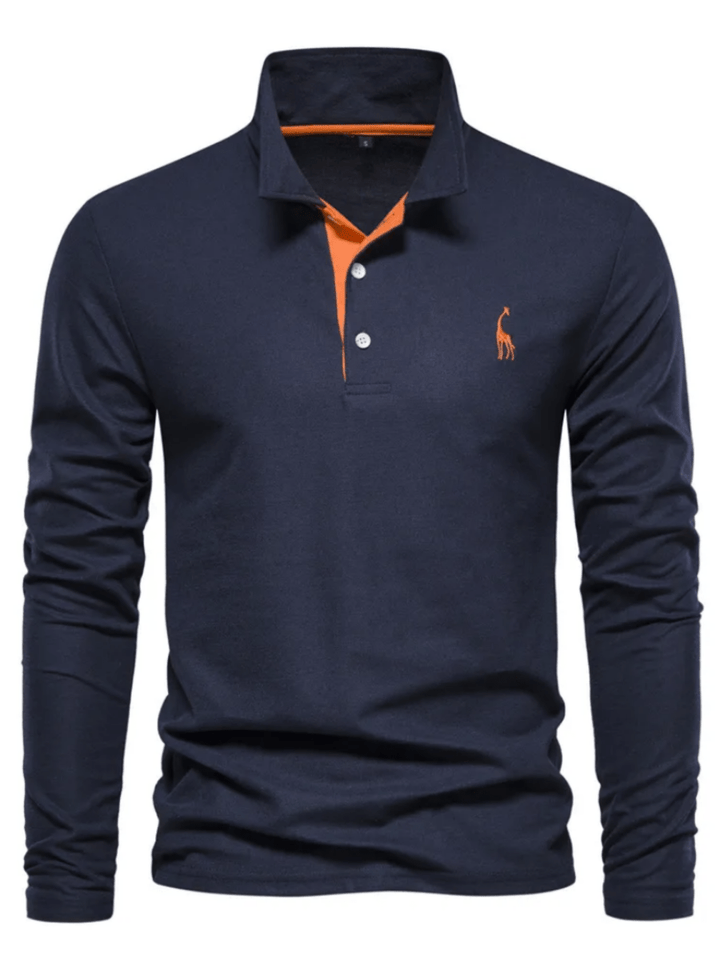 Stijlvol heren poloshirt met lange mouw, perfect voor zowel casual als business casual looks, knooppolo.