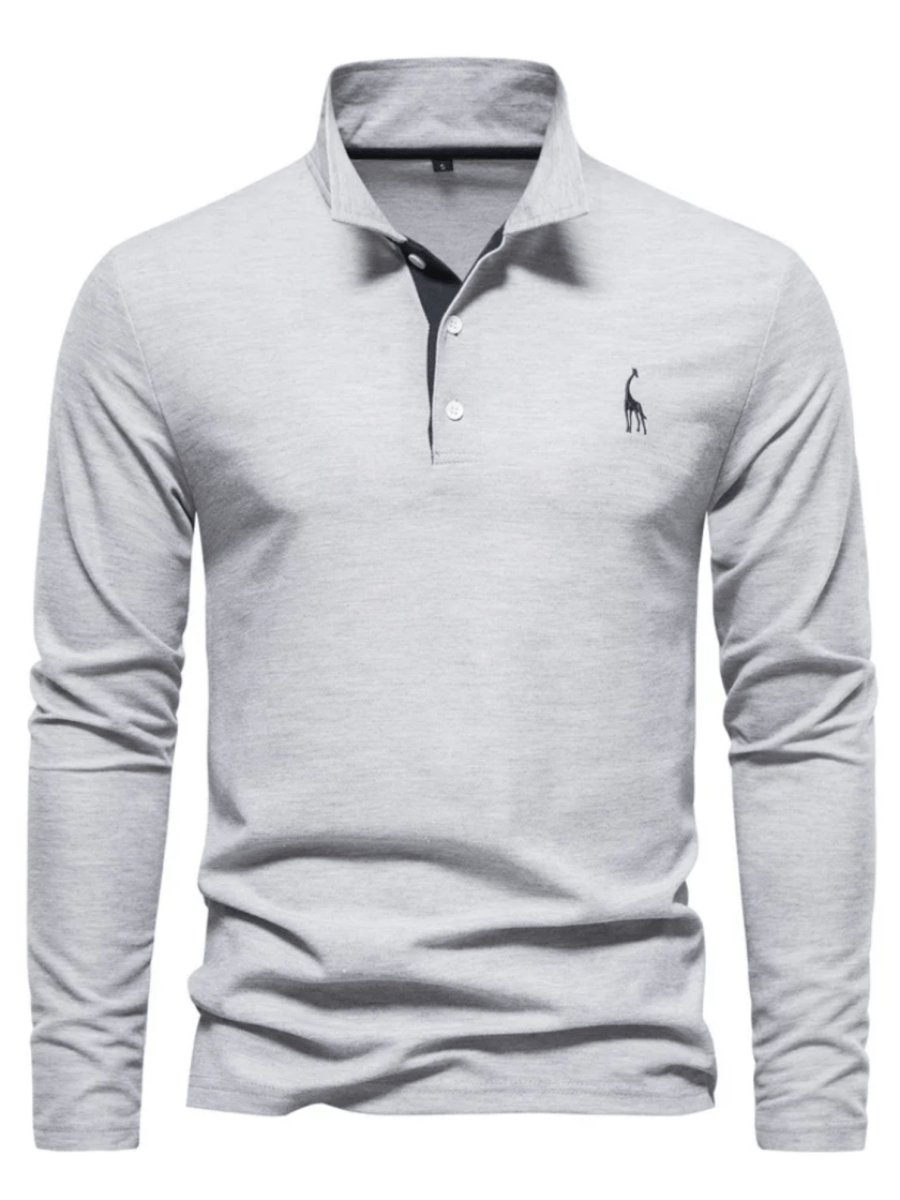 Comfortabel heren poloshirt met lange mouwen, ideale dagelijkse kleding voor voorjaar en najaar.