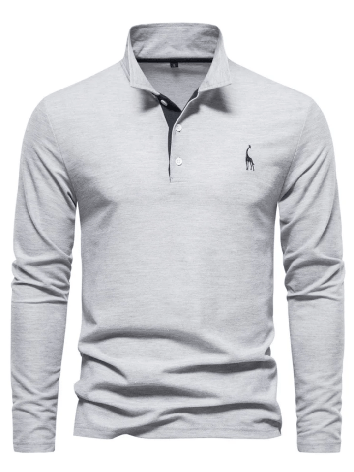 Comfortabel heren poloshirt met lange mouwen, ideale dagelijkse kleding voor voorjaar en najaar.