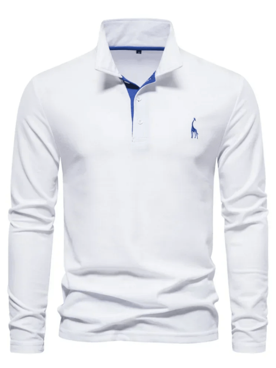 Klassiek heren lange mouw poloshirt met knoopsluiting, een stijlvolle en comfortabele toevoeging aan je garderobe.