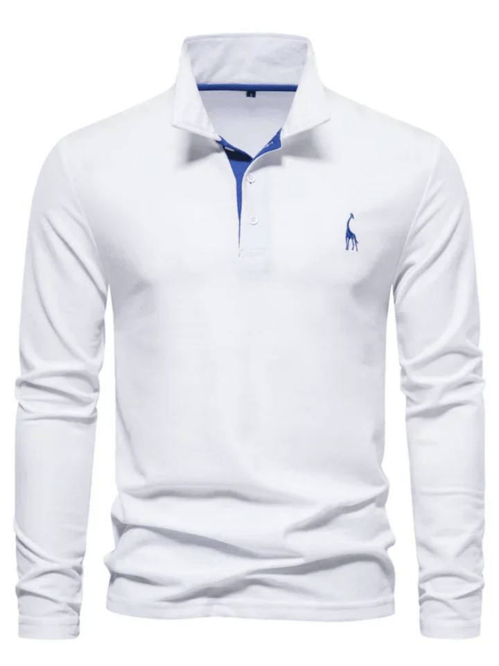 Klassiek heren lange mouw poloshirt met knoopsluiting, een stijlvolle en comfortabele toevoeging aan je garderobe.