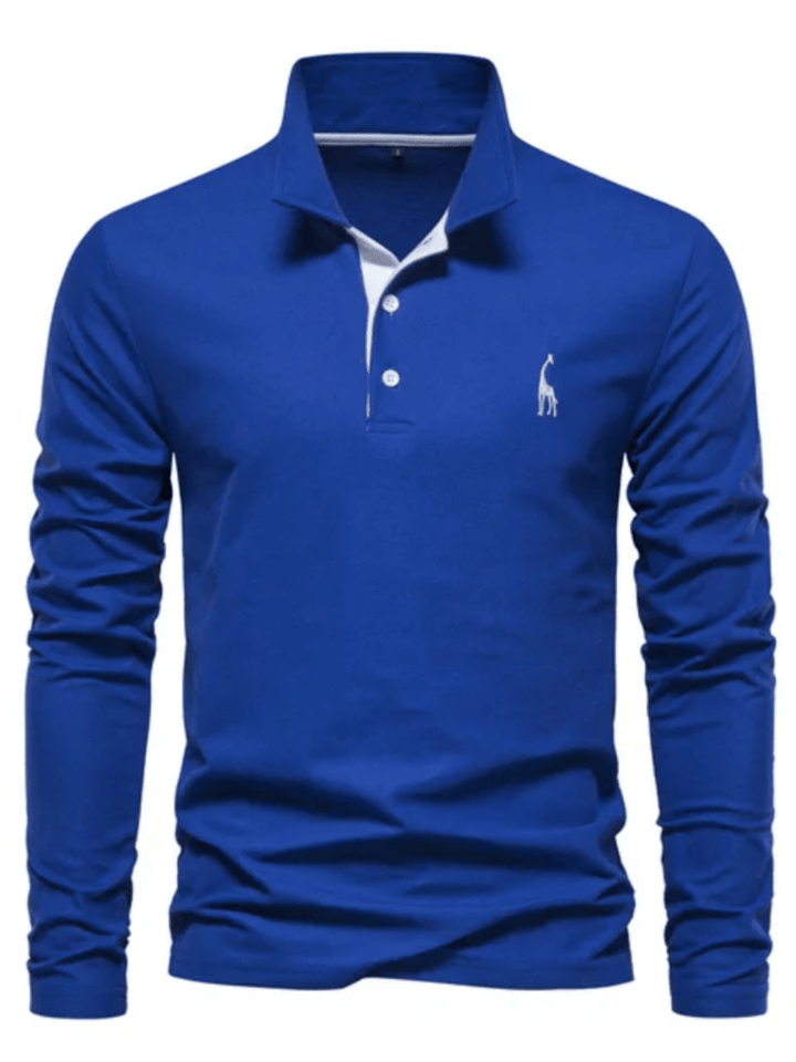 Heren lange mouw poloshirt, comfortabel en stijlvol voor elke gelegenheid, reguliere pasvorm.