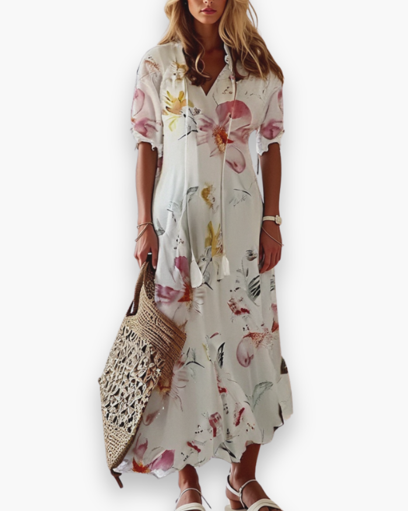 Elegante Bohemien maxi-jurk voor dames, perfect als zomerse strandjurk of casual feestjurk.