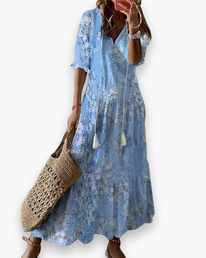 Bohemien maxi-jurk voor vrouwen, een elegante en luchtige damesjurk, perfect voor de zomer.