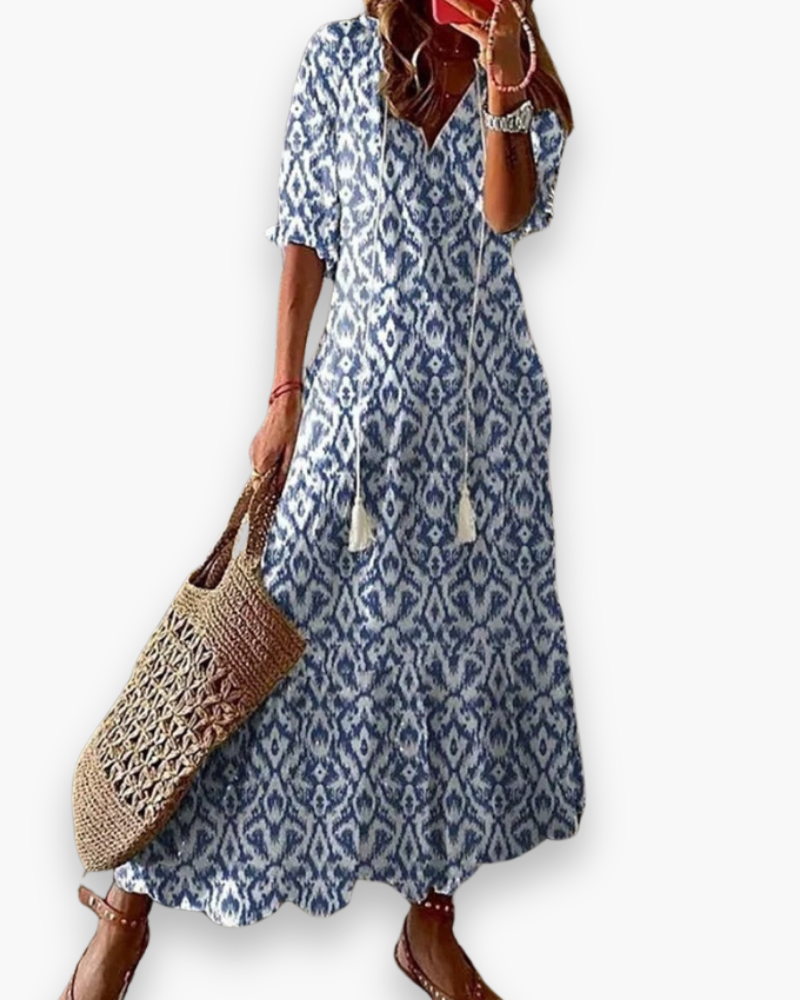 Comfortabele vrouwenmode: elegante bohemien zomerjurk, luchtig en stijlvol voor elke vrouw.