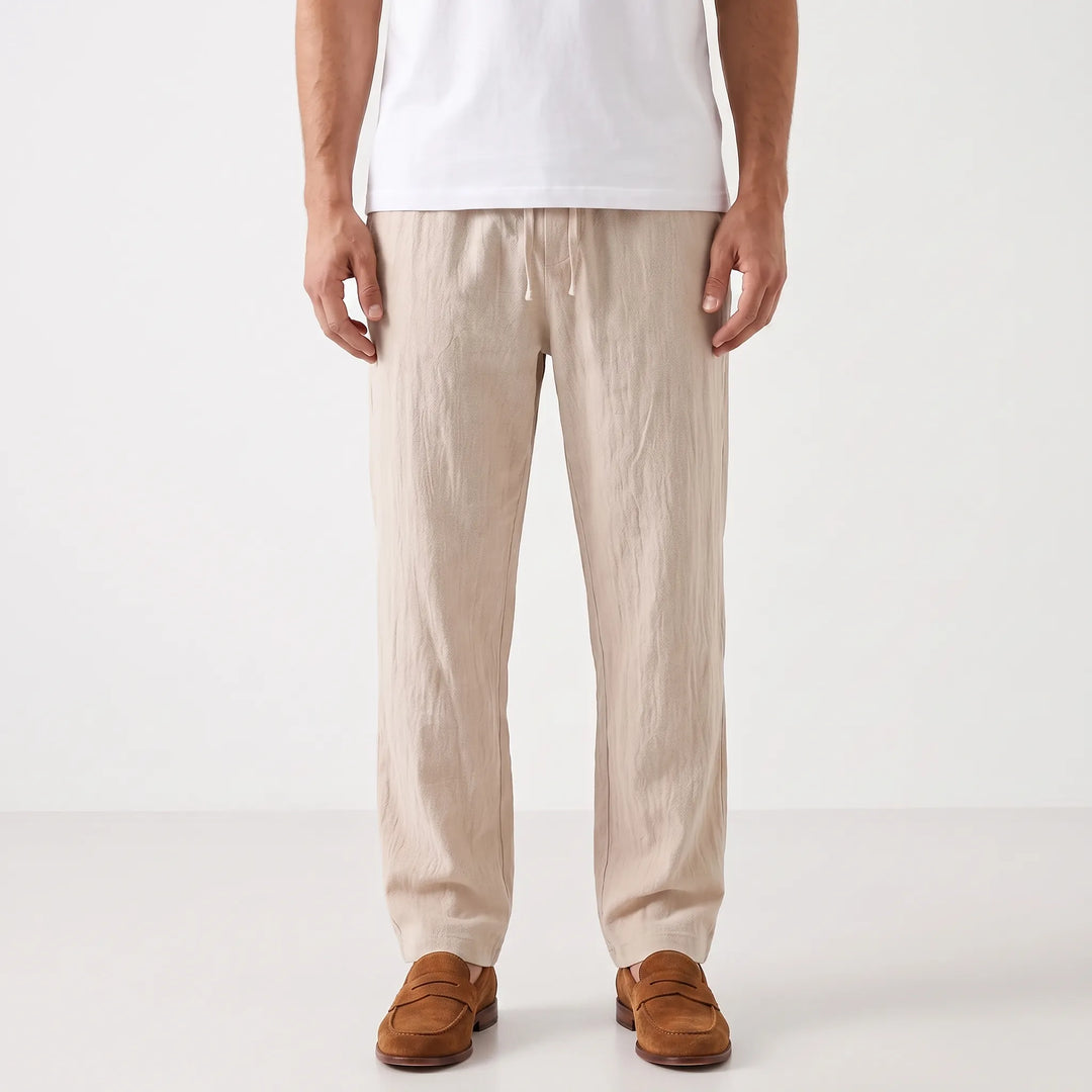 Lange herenbroek, lichtgewicht en ademend, perfect als comfortabele vakantiebroek voor mannen.