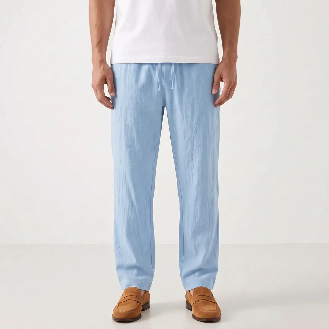 Heren zomerbroek met casual pasvorm en rechte pijpen, een veelzijdige en stijlvolle toevoeging.