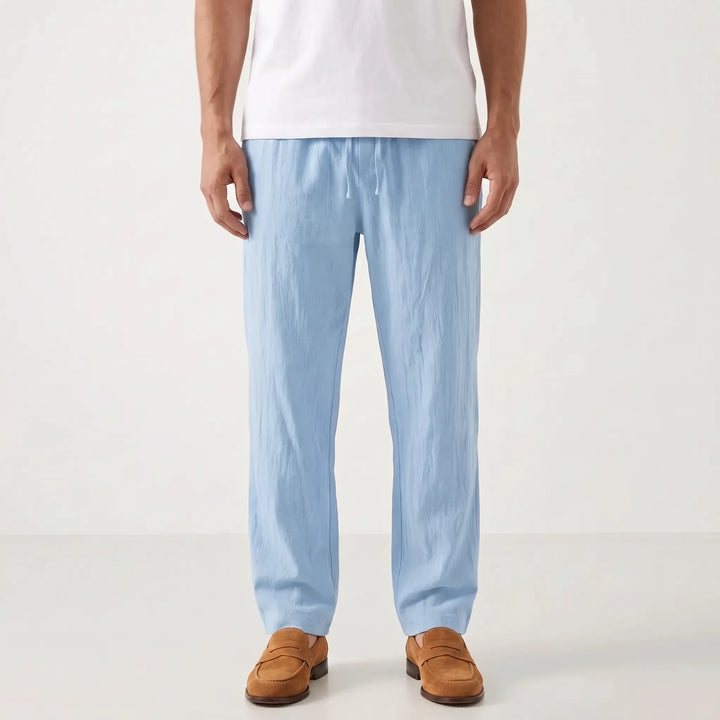 Heren zomerbroek met casual pasvorm en rechte pijpen, een veelzijdige en stijlvolle toevoeging.