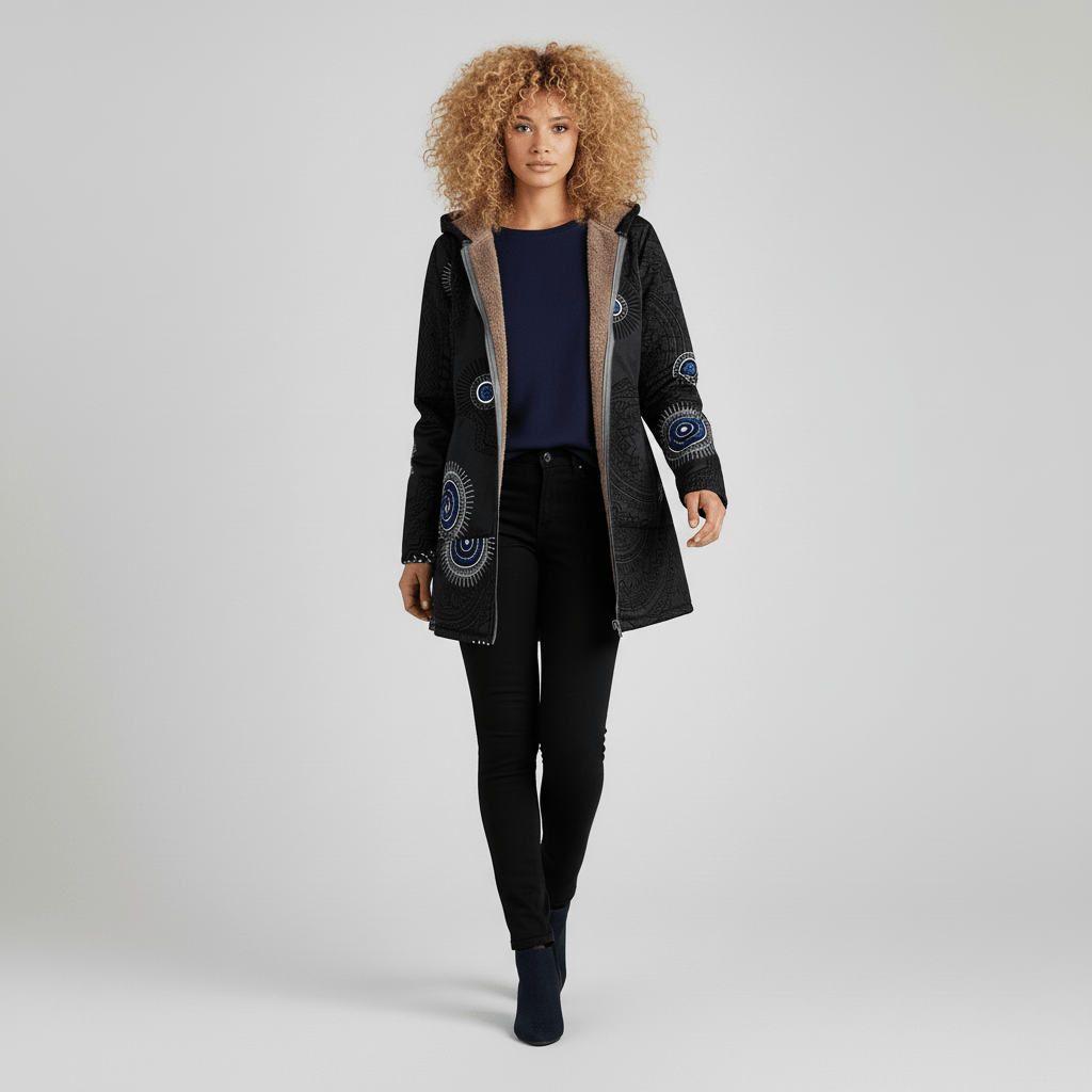 Bordeauxrode retro stijl lange getailleerde damesjas met capuchon, warme en trendy jas.