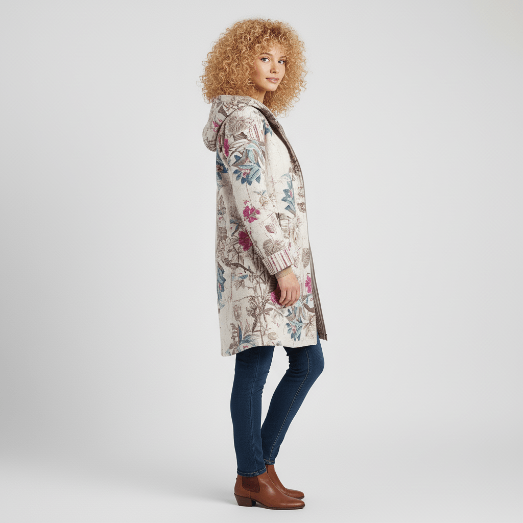 Zwarte lange jas voor dames, getailleerd met capuchon, een tijdloze en stijlvolle keuze.