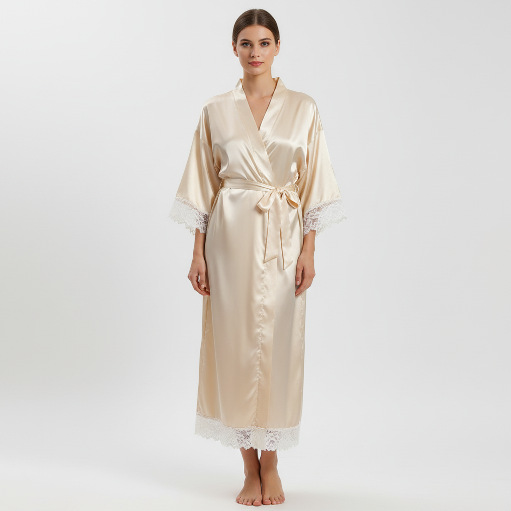 Tijdloze stijl: lange dames badjas Susanne. Comfortabele loungewear en bademantel voor elk seizoen.